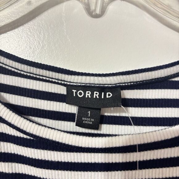 NWT Torrid Blue Striped T-Shirt Sleevless Dress Strechy Summer Comfy Sz 1 - Picture 8 of 10